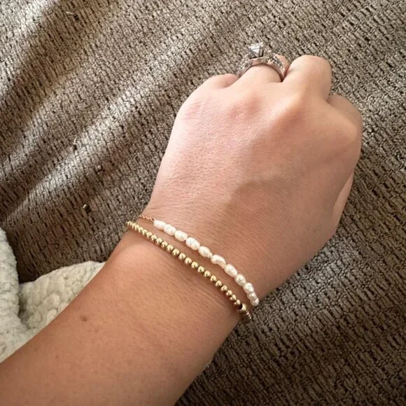 Neiman Marcus 14K Gold Plated Beaded Freshwater Cultured Pearl Bracelet - Picture 4 of 6